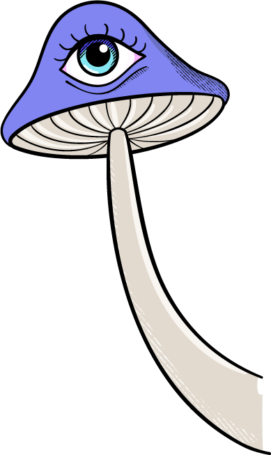 a stylised drawing of a mushroom